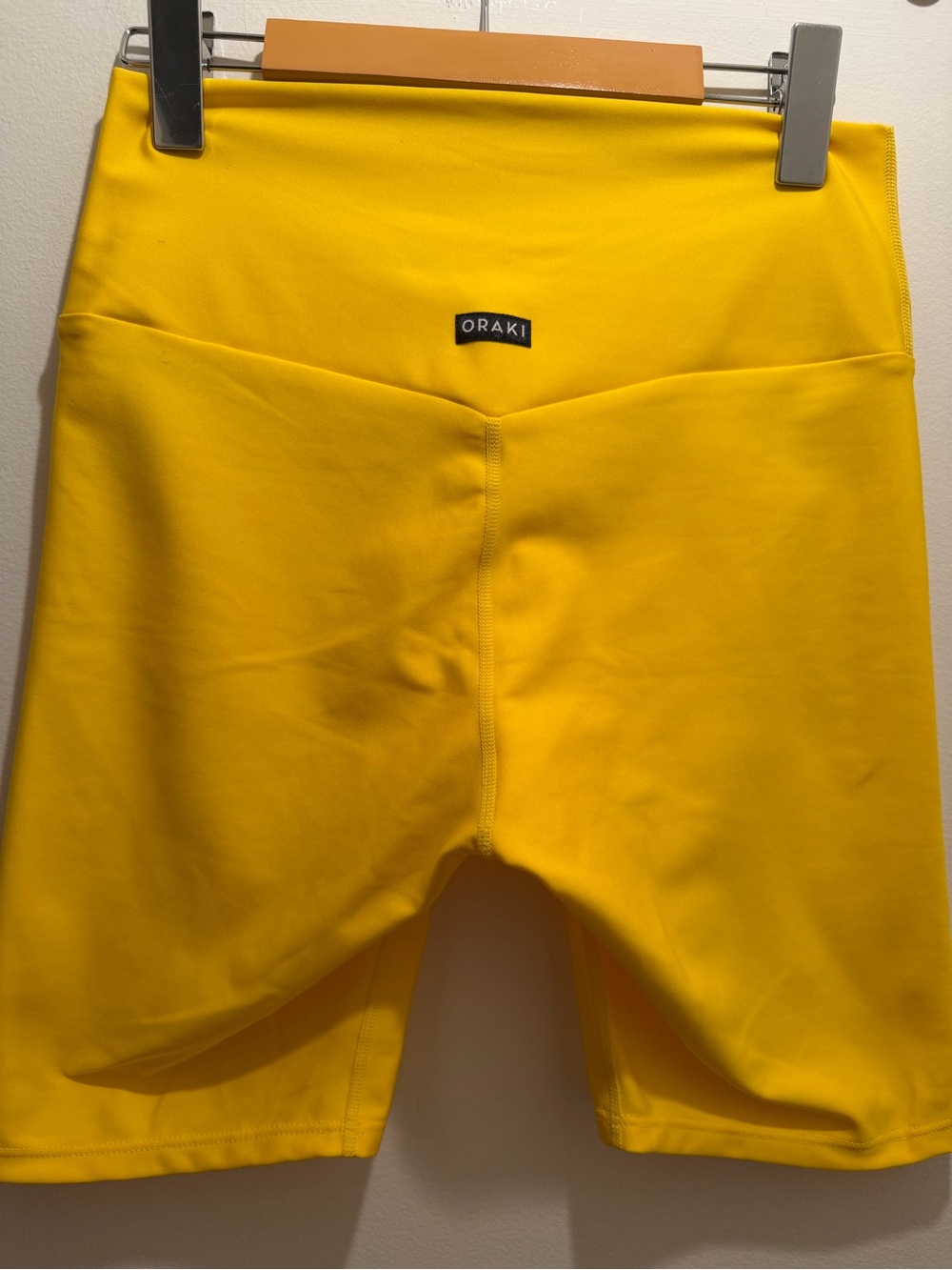 ORAKI Women's High-Waist Athletic Bike Shorts - Bright Yellow